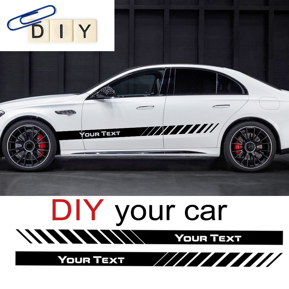 Car Accessories Name - Stiker Garis Pintu Samping Mobil Teks