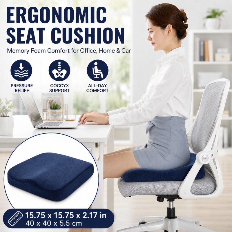 Bantal Kursi Busa Memori Tebal - Car Seat Cushion Memory Foam ulasan dan harga
