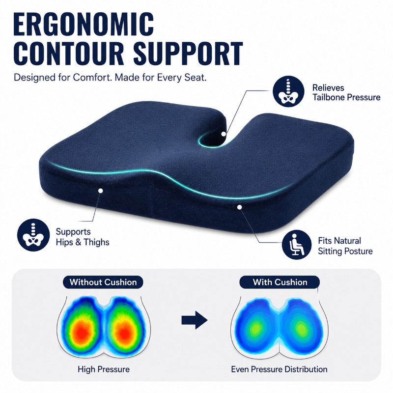 Bantal Kursi Busa Memori Tebal - Car Seat Cushion Memory Foam ulasan dan harga