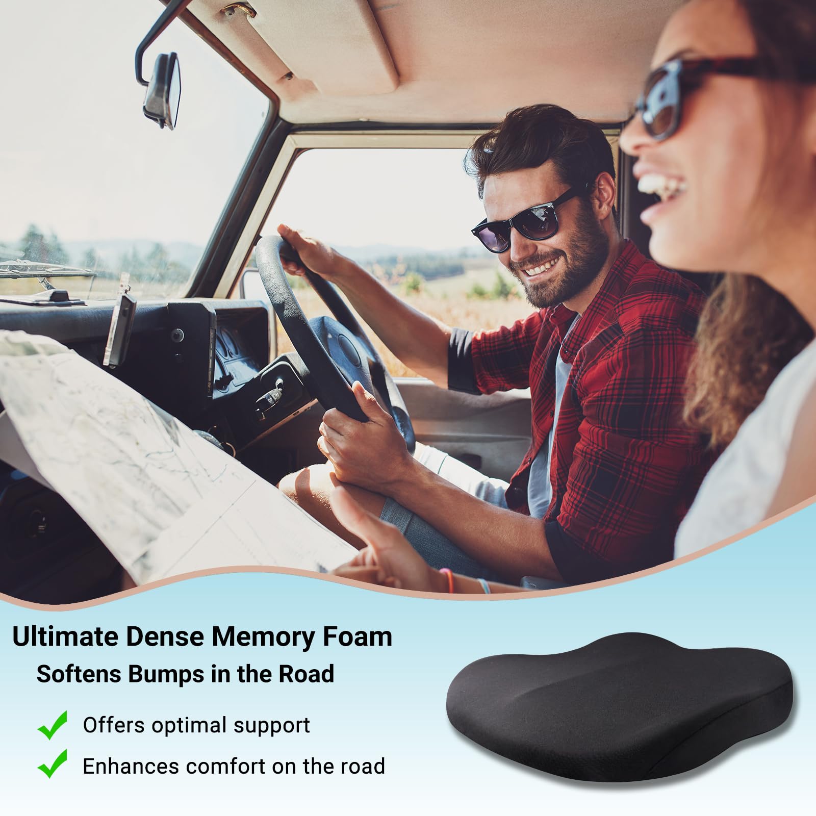 1 Buah Bantalan Penopang Busa  - Car Seat Cushion Memory Foam ulasan dan harga