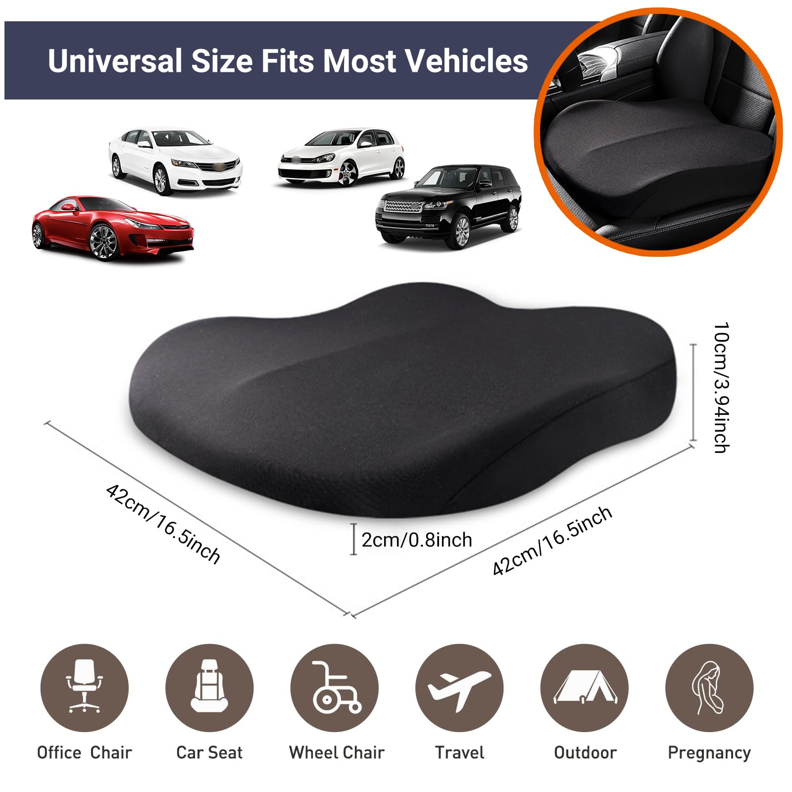 1 Buah Bantalan Penopang Busa  - Car Seat Cushion Memory Foam ulasan dan harga